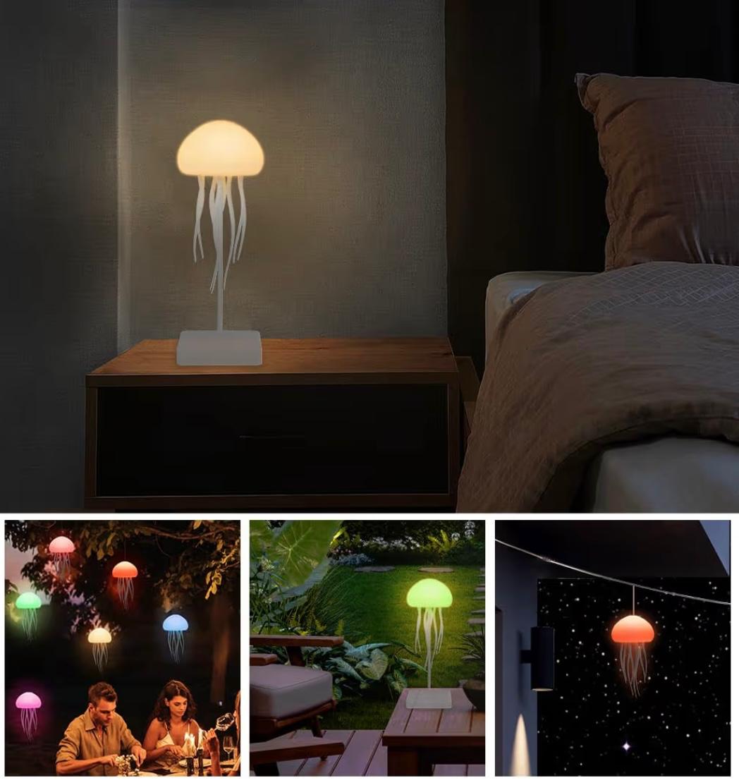Lámpara Medusa LED con Tentáculos en Movimiento – Luz Ambiental Decorativa