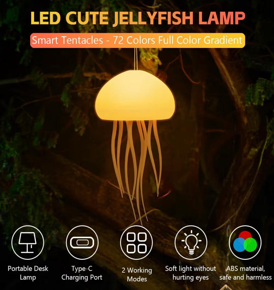 Lámpara Medusa LED con Tentáculos en Movimiento – Luz Ambiental Decorativa