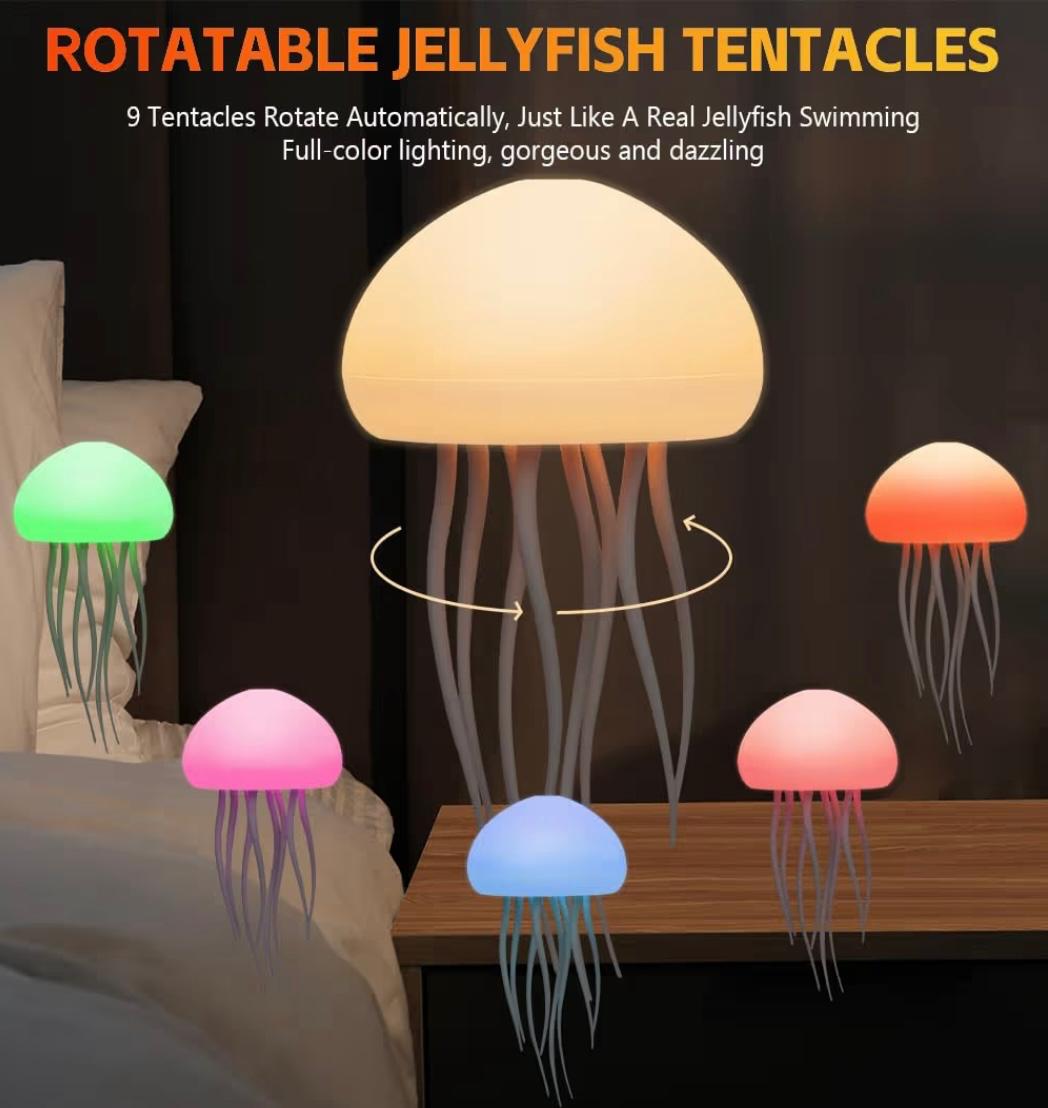 Lámpara Medusa LED con Tentáculos en Movimiento – Luz Ambiental Decorativa