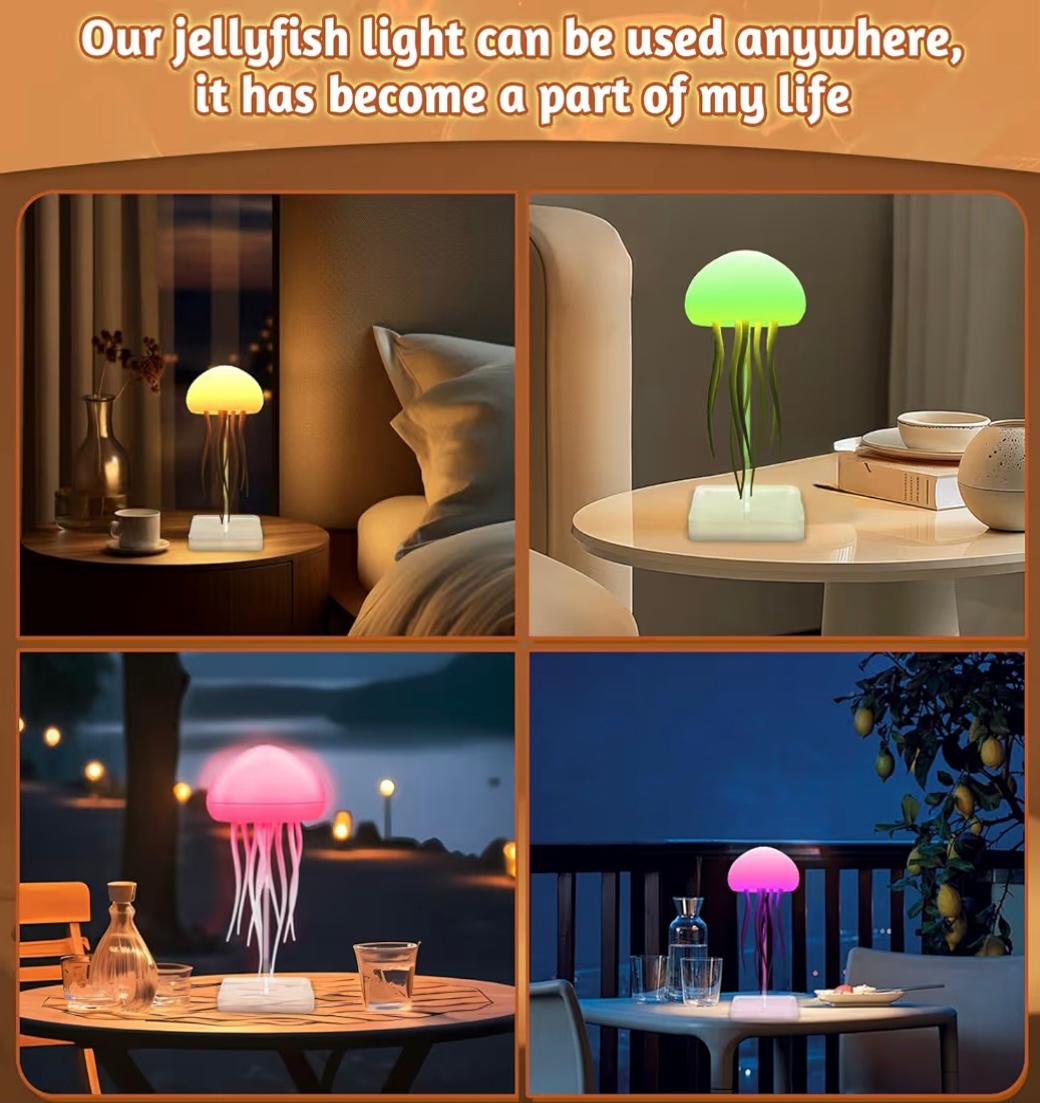 Lámpara Medusa LED con Tentáculos en Movimiento – Luz Ambiental Decorativa